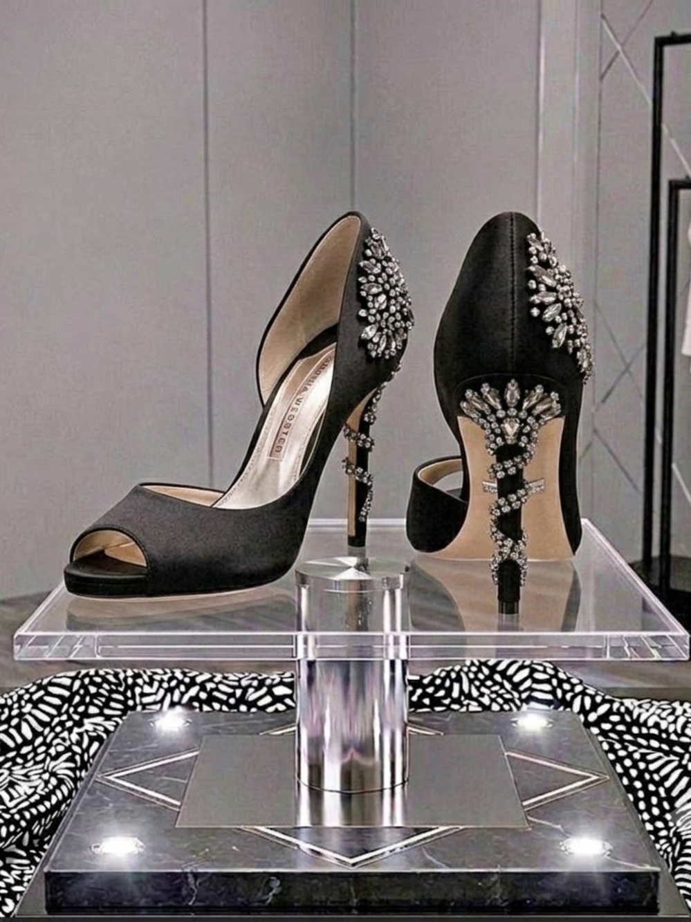 ANTONIO MELANI Black Jeweled Pointed Stiletto Heels "SEE PICTURES"